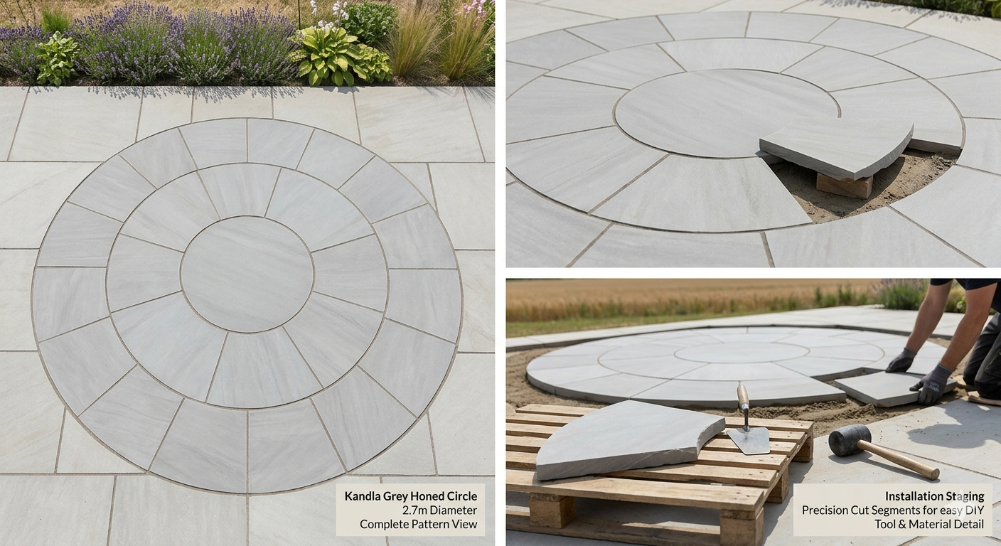 Kandla Grey Honed Sandstone Circle Kit